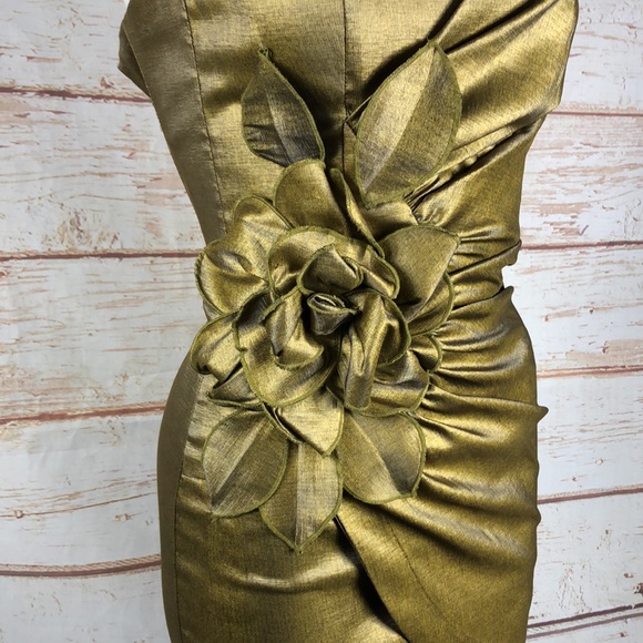 B5 - Jessica McClintock Vintage Metallic Party Dress 2 - Picture 2 of 7
